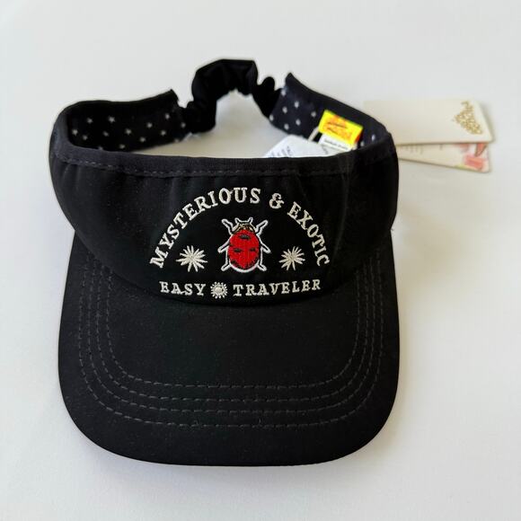 Agua Bendita Astot Hat Visor Black Adjustable O e Size NWT - Picture 5 of 8